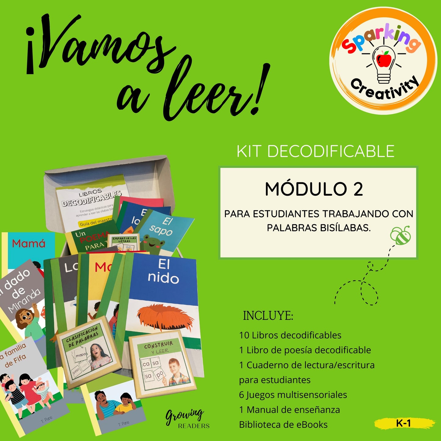 Kit de Palabras Bisílabas – Lectura y escritura con énfasis en el proceso de decodificación