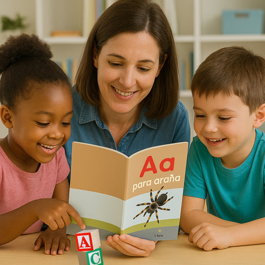 Spanish Phonics Book for Children – A para araña, Ages 3-6, Learn to Read