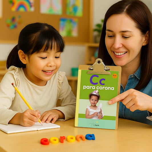 Spanish Phonics Book for Children – C para corona, Ages 3-6, Learn to Read