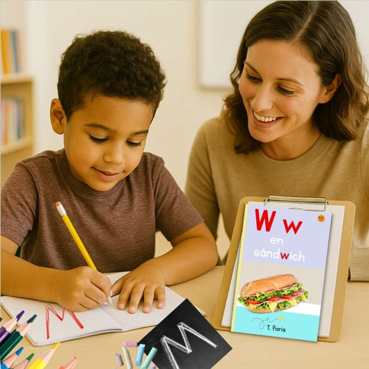 Spanish Phonics Book for Children – W en sándwich, Ages 3-6, Learn to Read