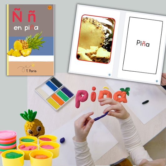 Spanish Phonics Book for Children – Ñ en piña , Ages 3-6, Learn to Read