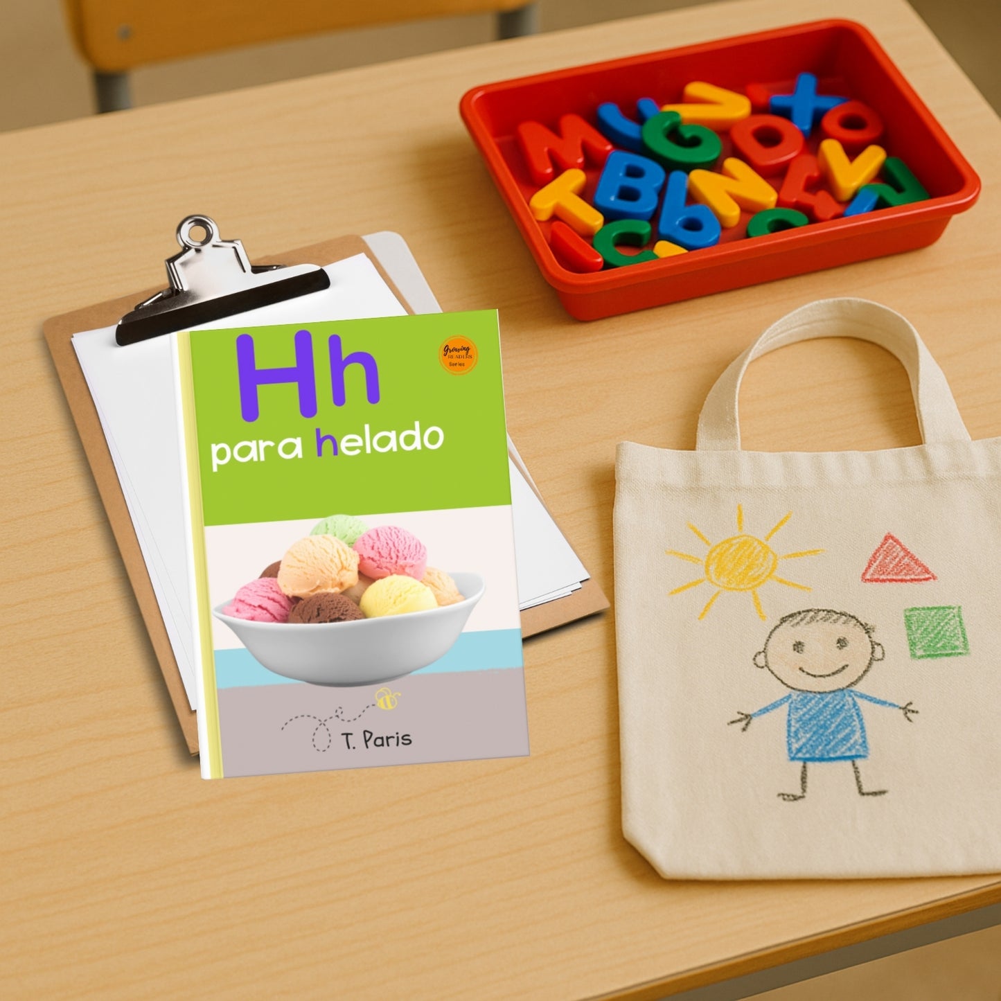 Spanish Phonics Book for Children – H para helado , Ages 3-6, Learn to Read