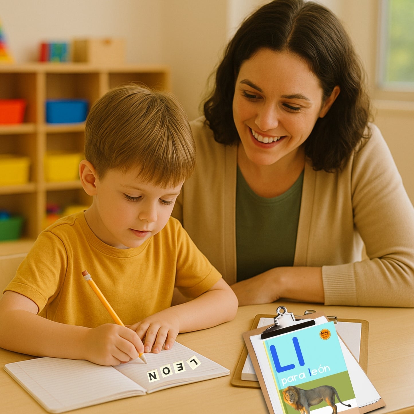 Spanish Phonics Book for Children – L para león , Ages 3-6, Learn to Read
