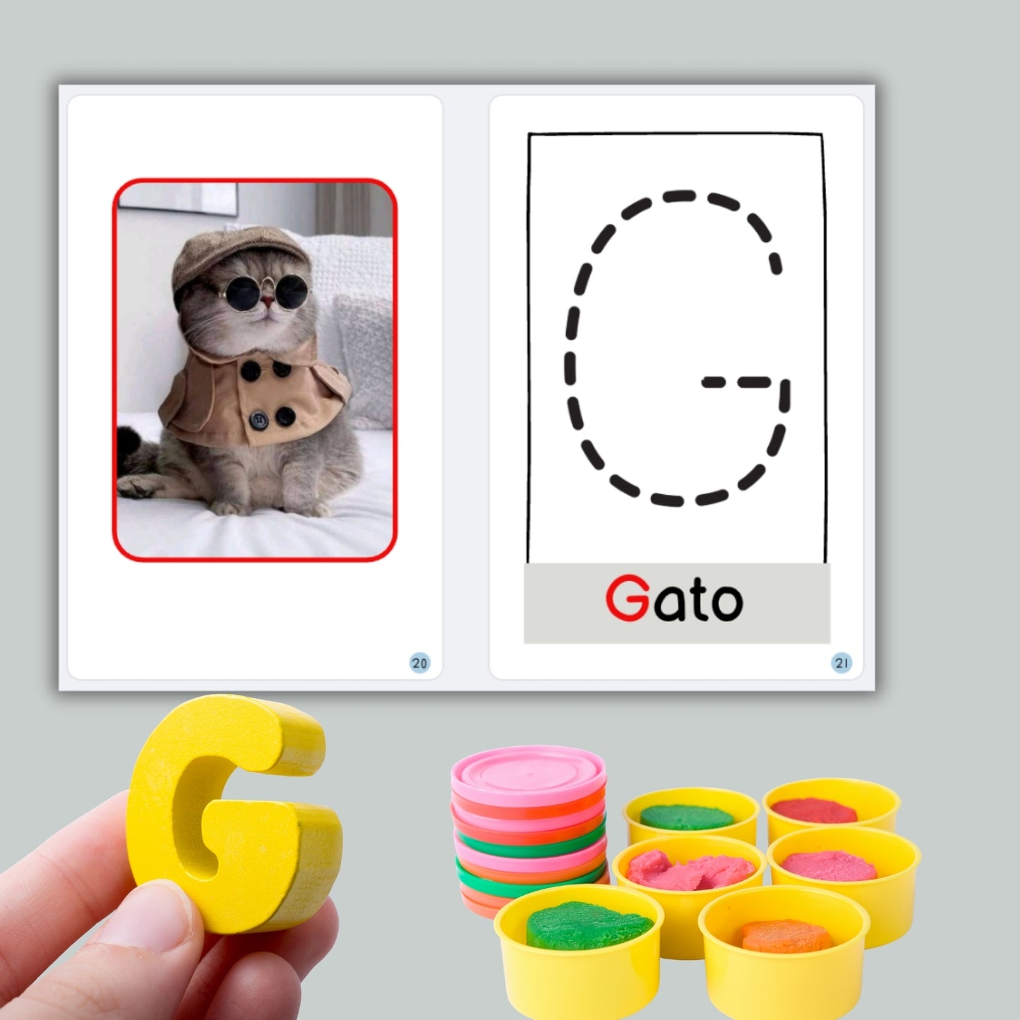 Spanish Phonics Book for Children – G para gato, Ages 3-6, Learn to Read