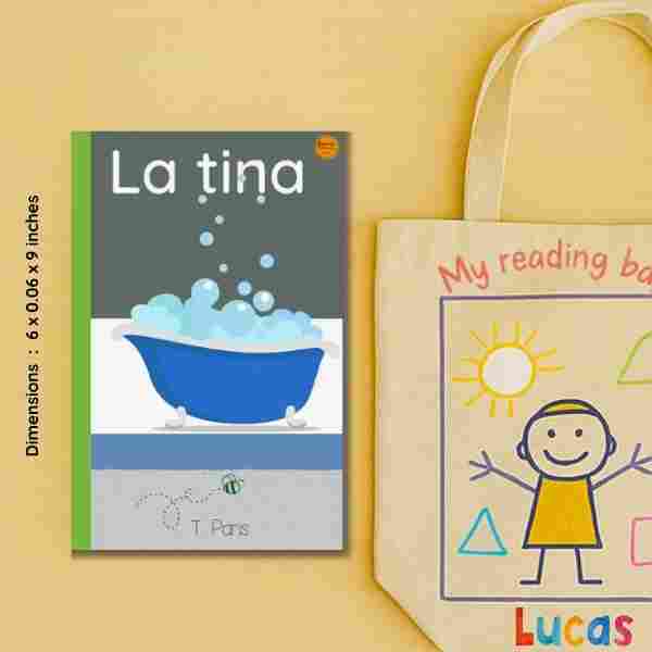 Decodable Spanish Book for Early Readers: La Tina