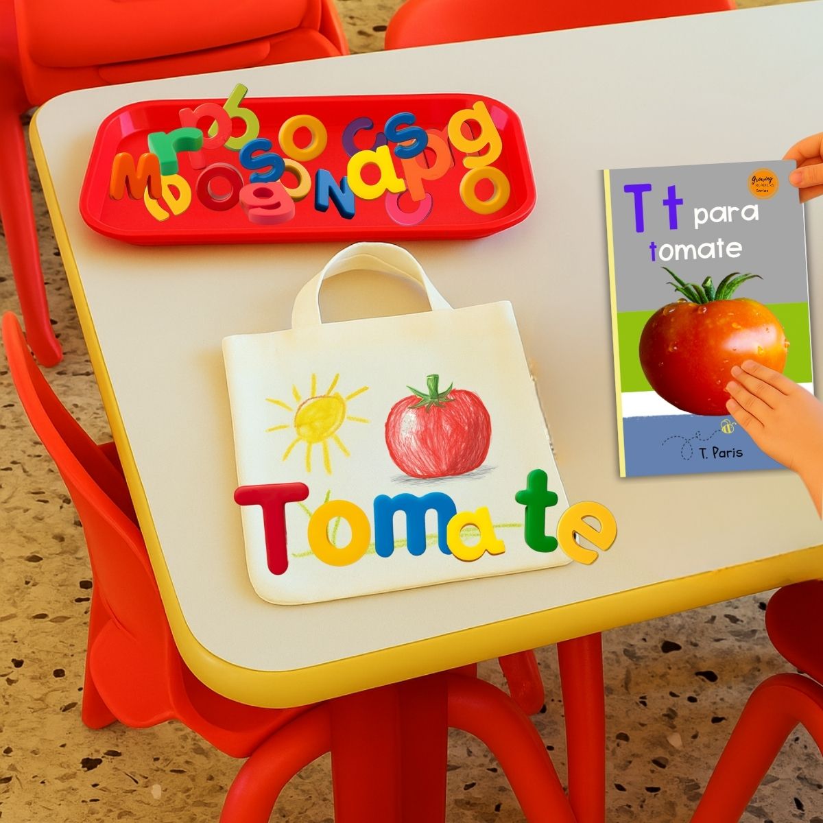 Spanish Phonics Book for Children – T para tomate, Ages 3-6, Learn to Read