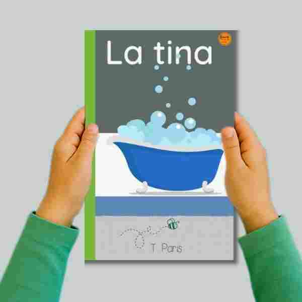Decodable Spanish Book for Early Readers: La Tina