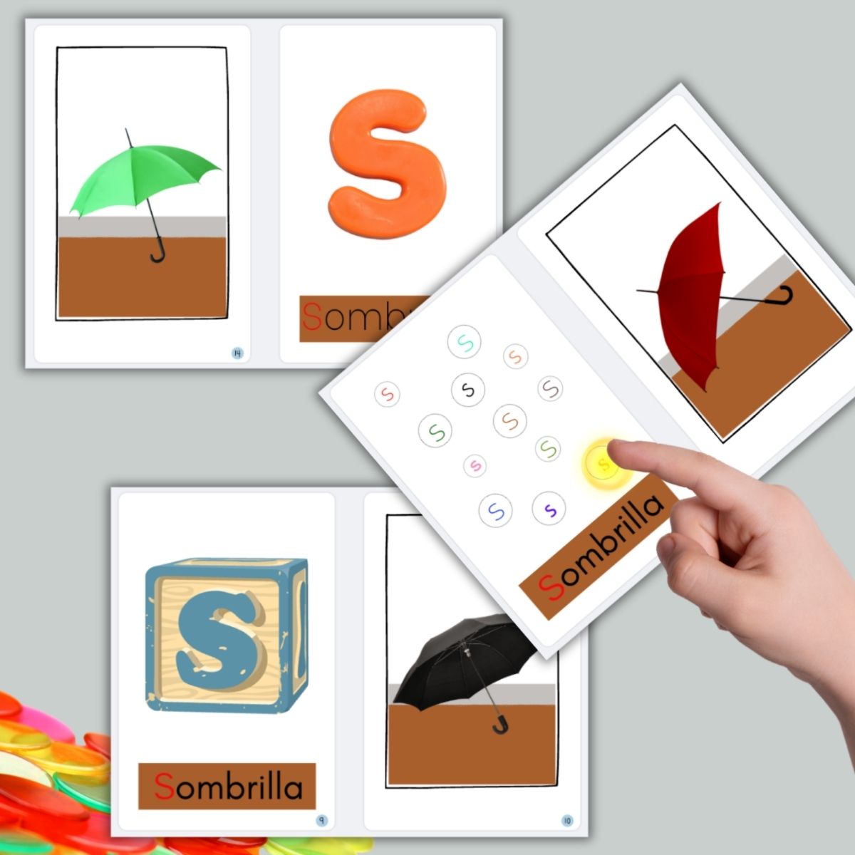 Spanish Phonics Book for Children – S para sombrilla, Ages 3-6, Learn to Read
