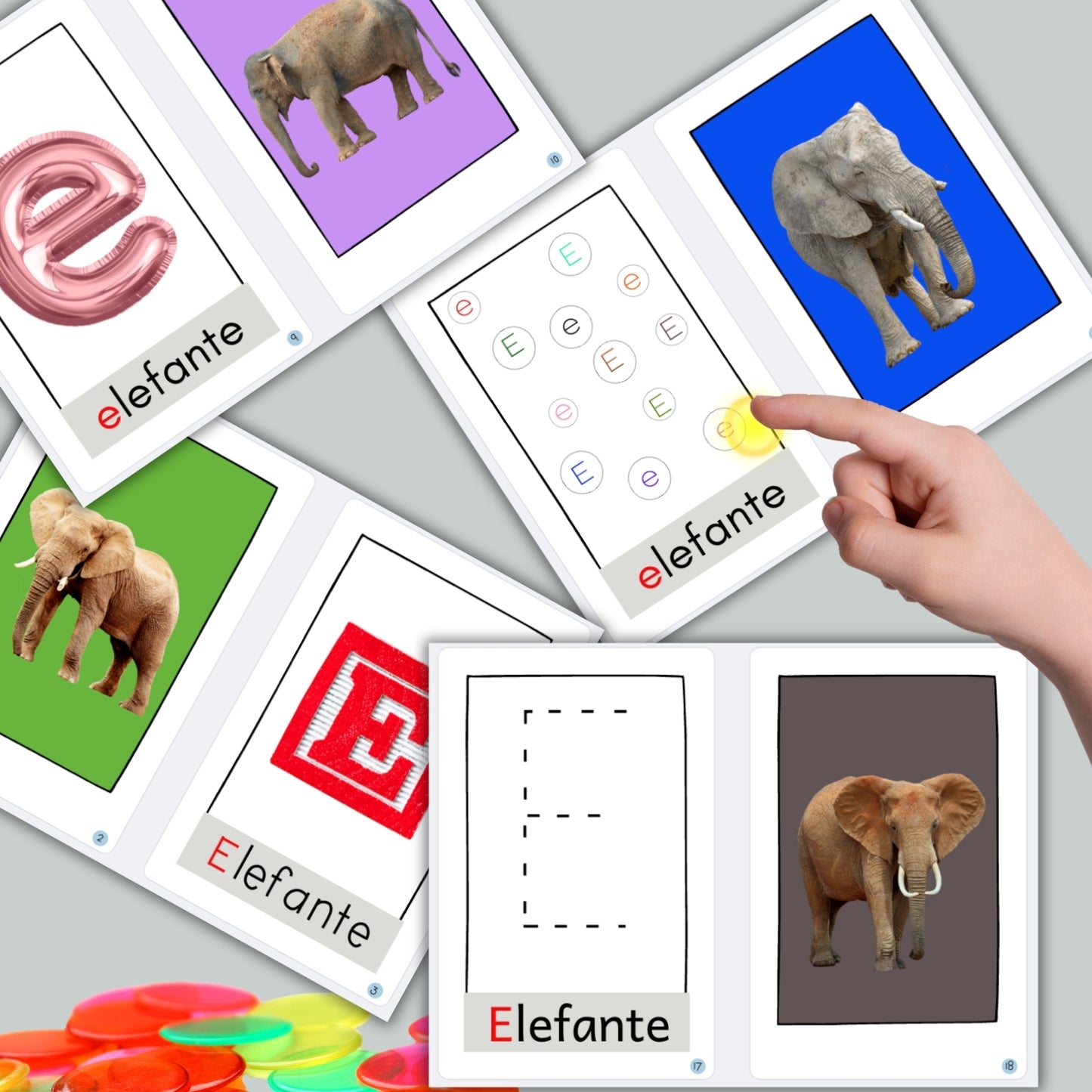 Spanish Phonics Book for Children – E para elefante, Ages 3-6, Learn to Read