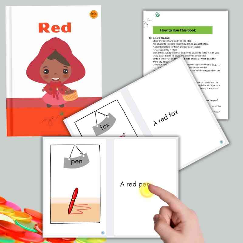 Decodable CVC Book for Early Readers: Red