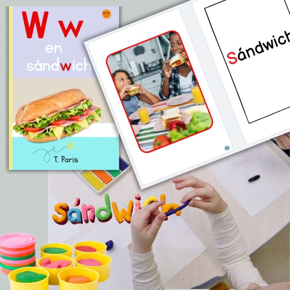 Spanish Phonics Book for Children – W en sándwich, Ages 3-6, Learn to Read
