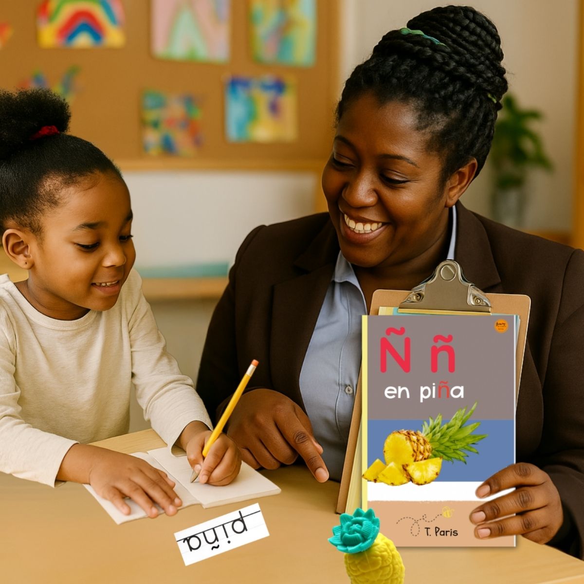Spanish Phonics Book for Children – Ñ en piña , Ages 3-6, Learn to Read