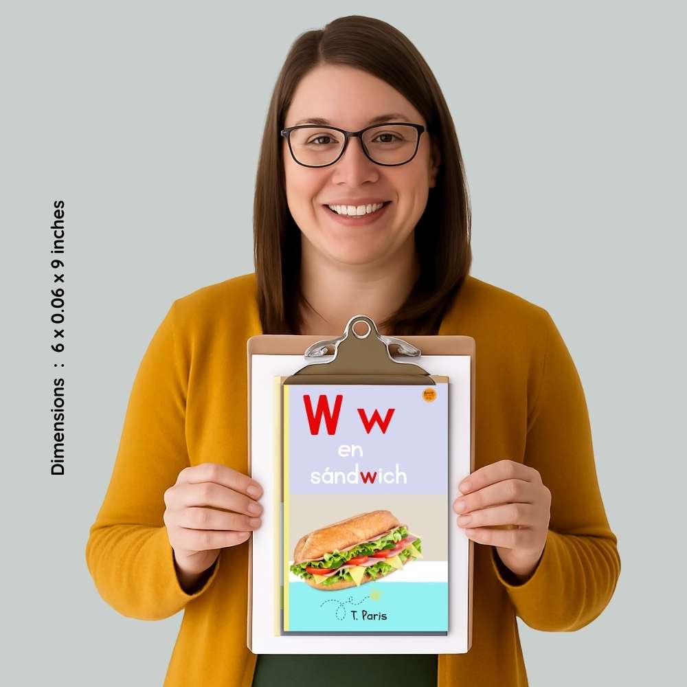 Spanish Phonics Book for Children – W en sándwich, Ages 3-6, Learn to Read