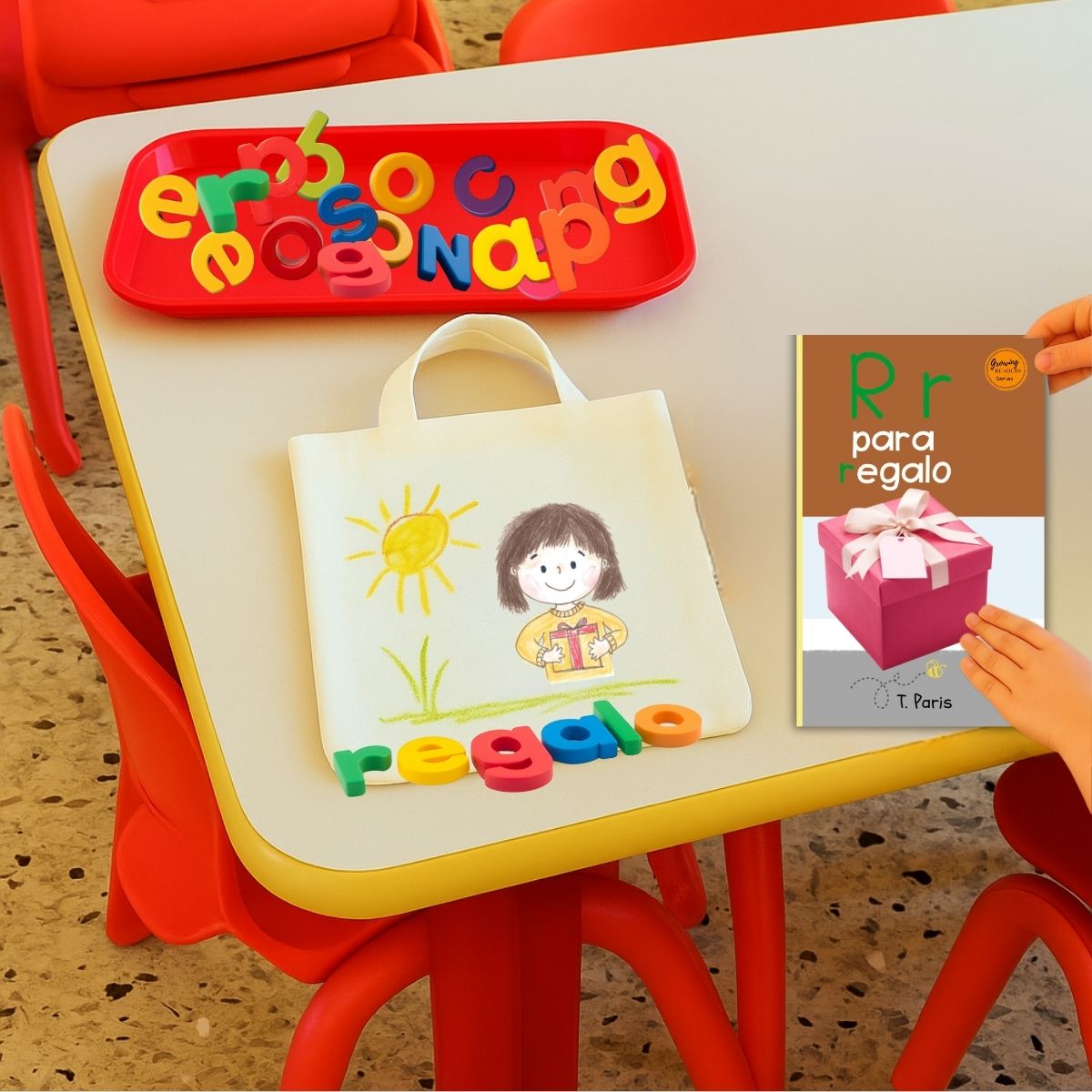 Spanish Phonics Book for Children – R para regalo, Ages 3-6, Learn to Read