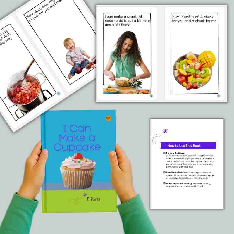 Consonant Blends Decodable Reader for Kindergarten: I Can Make a Cupcake