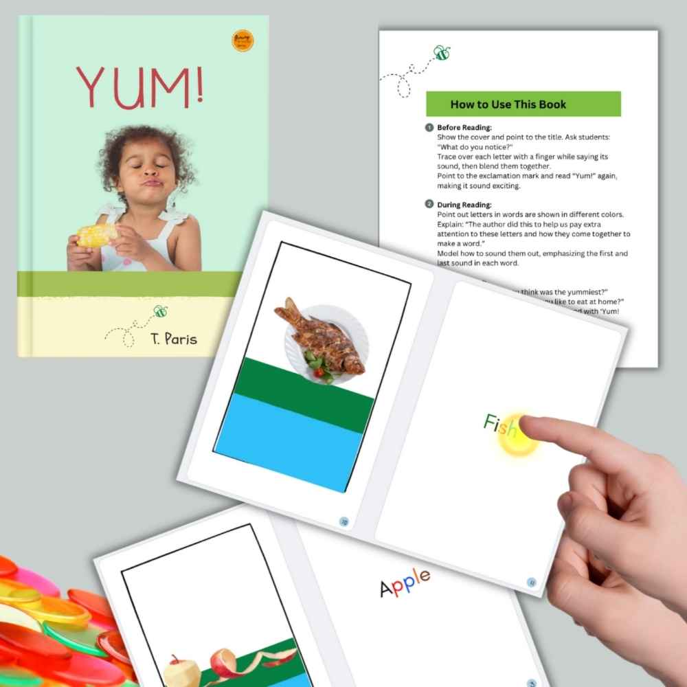 Decodable CVC Reader for Kindergarten: Yum!