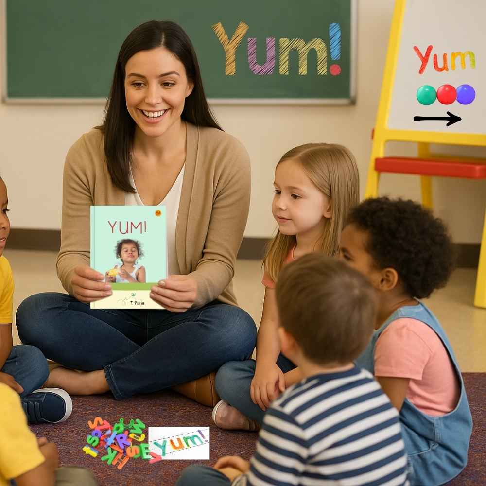 Decodable CVC Reader for Kindergarten: Yum!