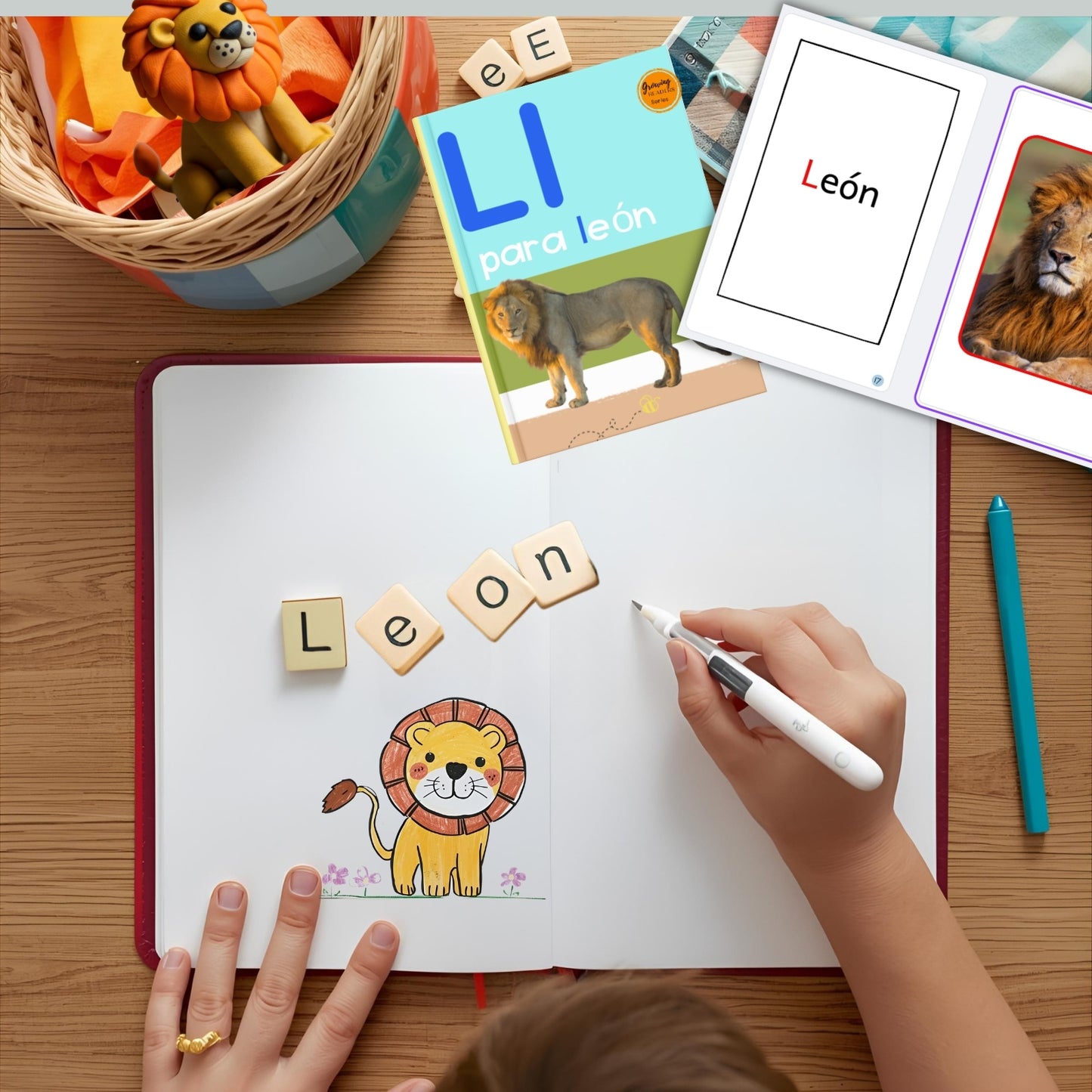 Spanish Phonics Book for Children – L para león , Ages 3-6, Learn to Read