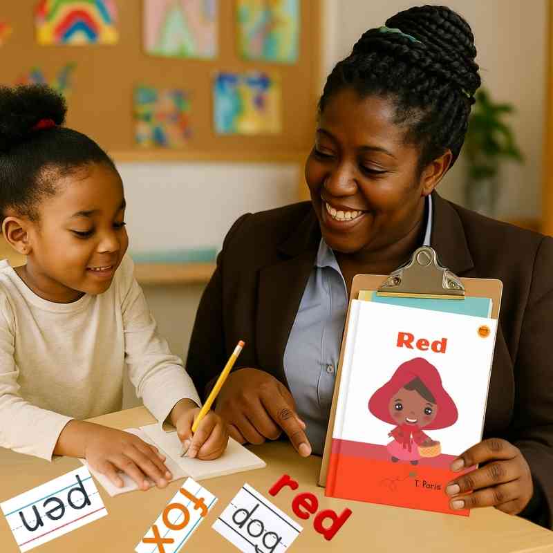 Decodable CVC Book for Early Readers: Red