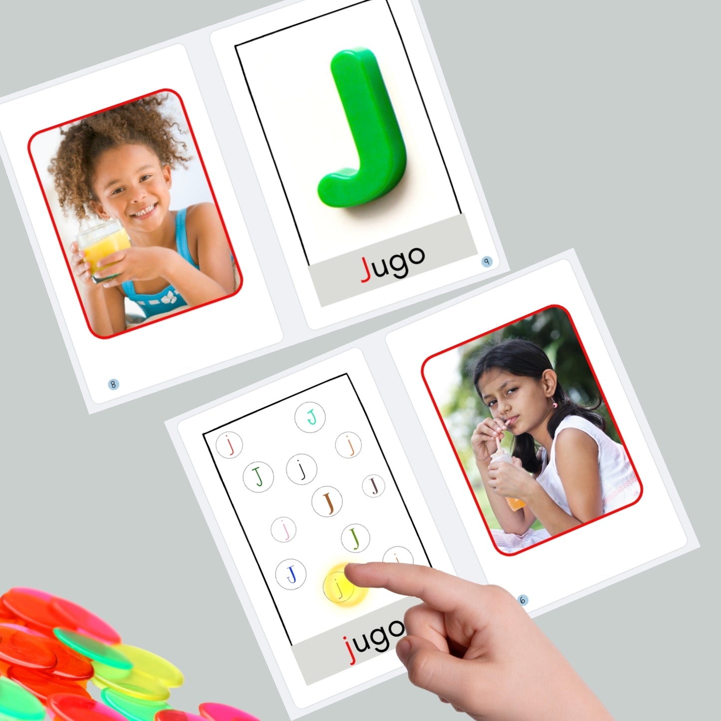 Spanish Phonics Book for Children – J para jugo , Ages 3-6, Learn to Read