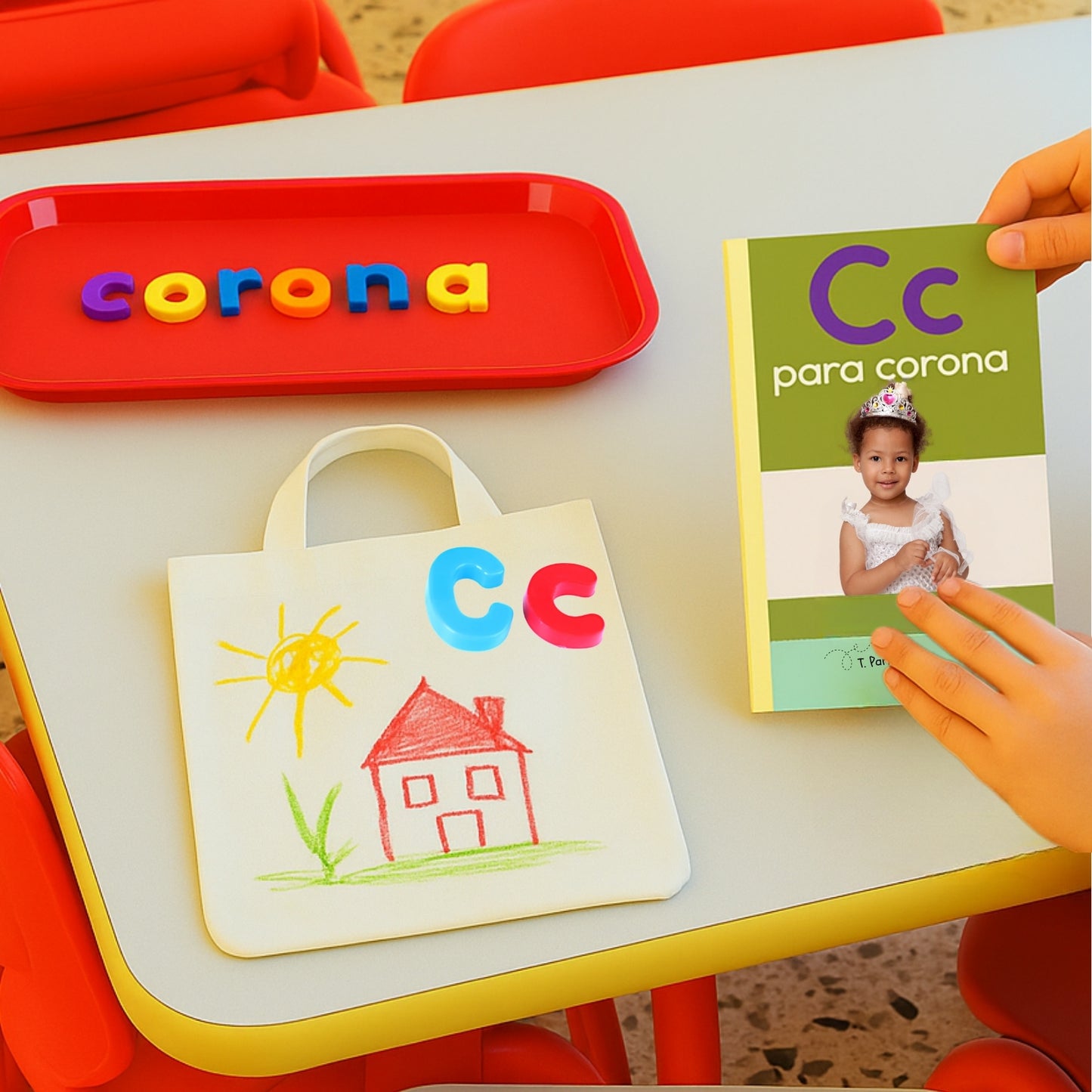 Spanish Phonics Book for Children – C para corona, Ages 3-6, Learn to Read