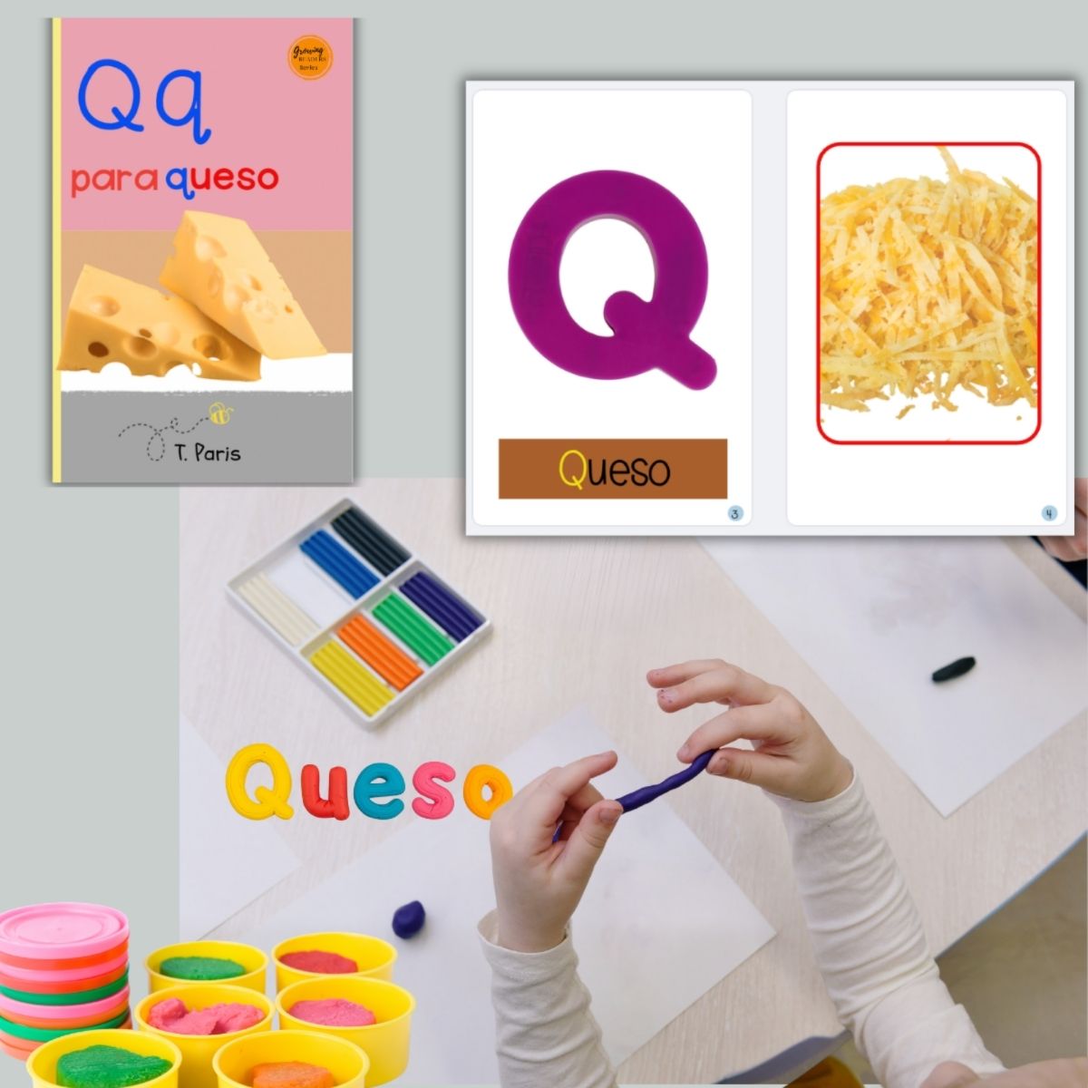 Spanish Phonics Book for Children – Q para queso, Ages 3-6, Learn to Read