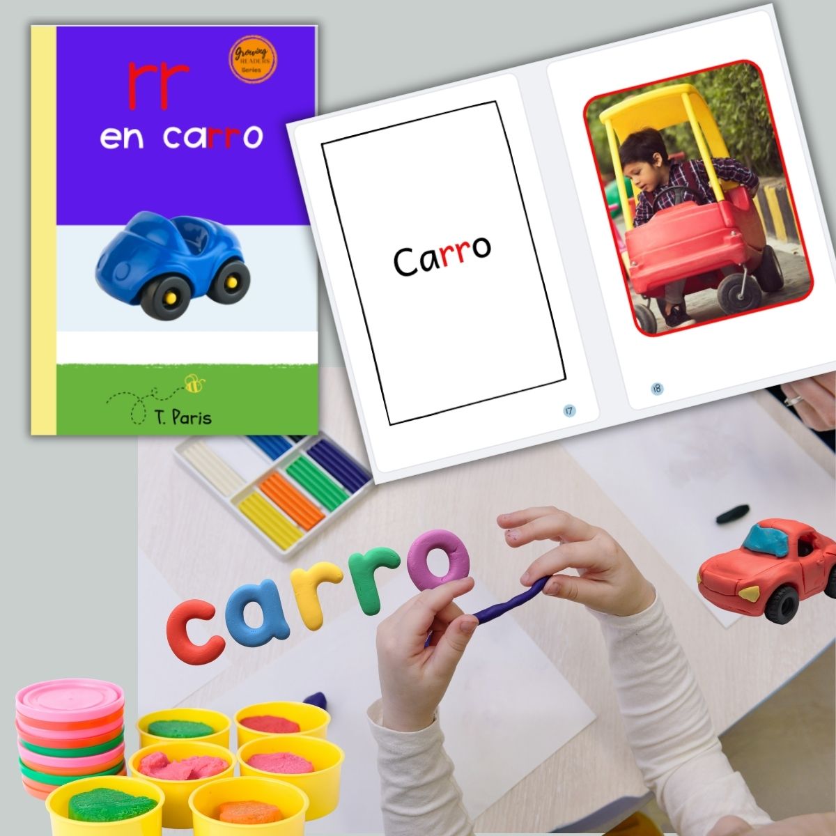 Spanish Phonics Book for Children – rr en carro, Ages 3-6, Learn to Read
