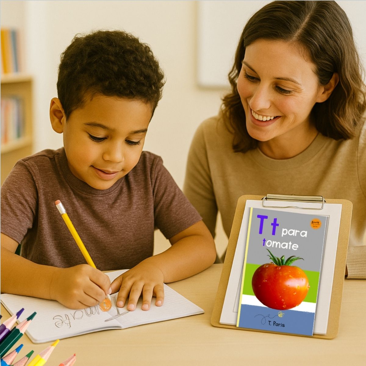 Spanish Phonics Book for Children – T para tomate, Ages 3-6, Learn to Read