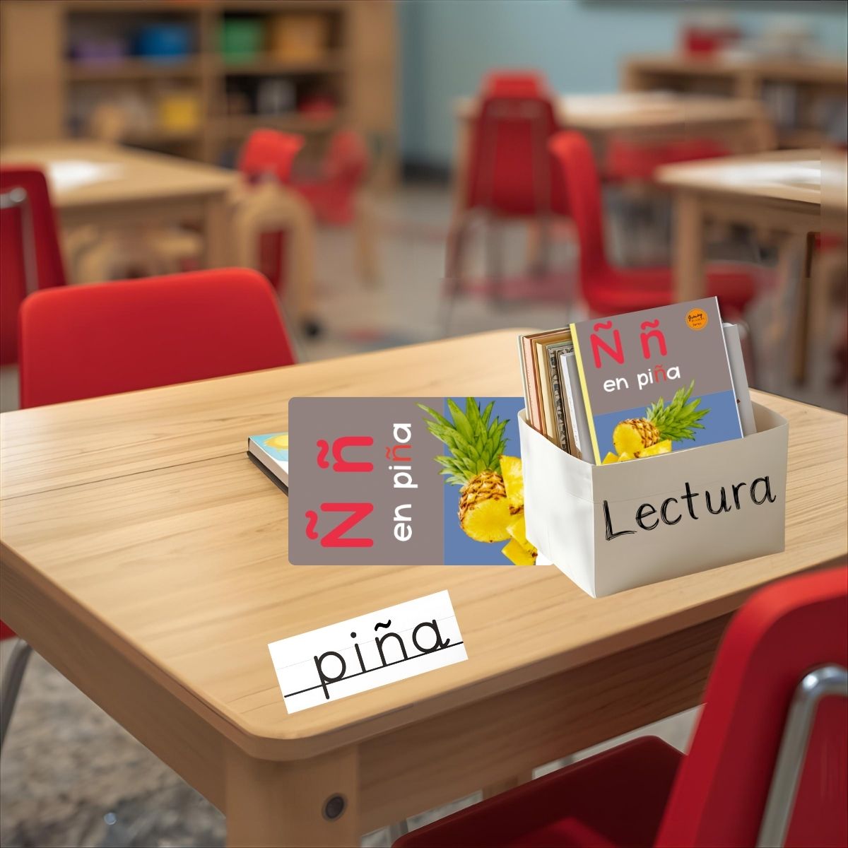 Spanish Phonics Book for Children – Ñ en piña , Ages 3-6, Learn to Read