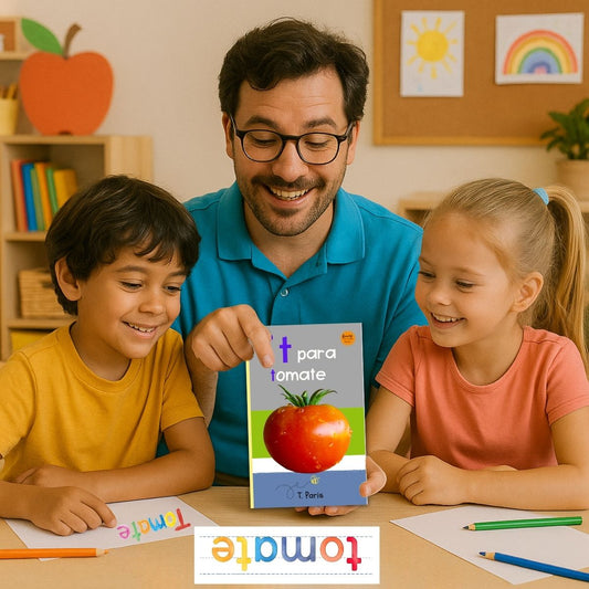 Spanish Phonics Book for Children – T para tomate, Ages 3-6, Learn to Read