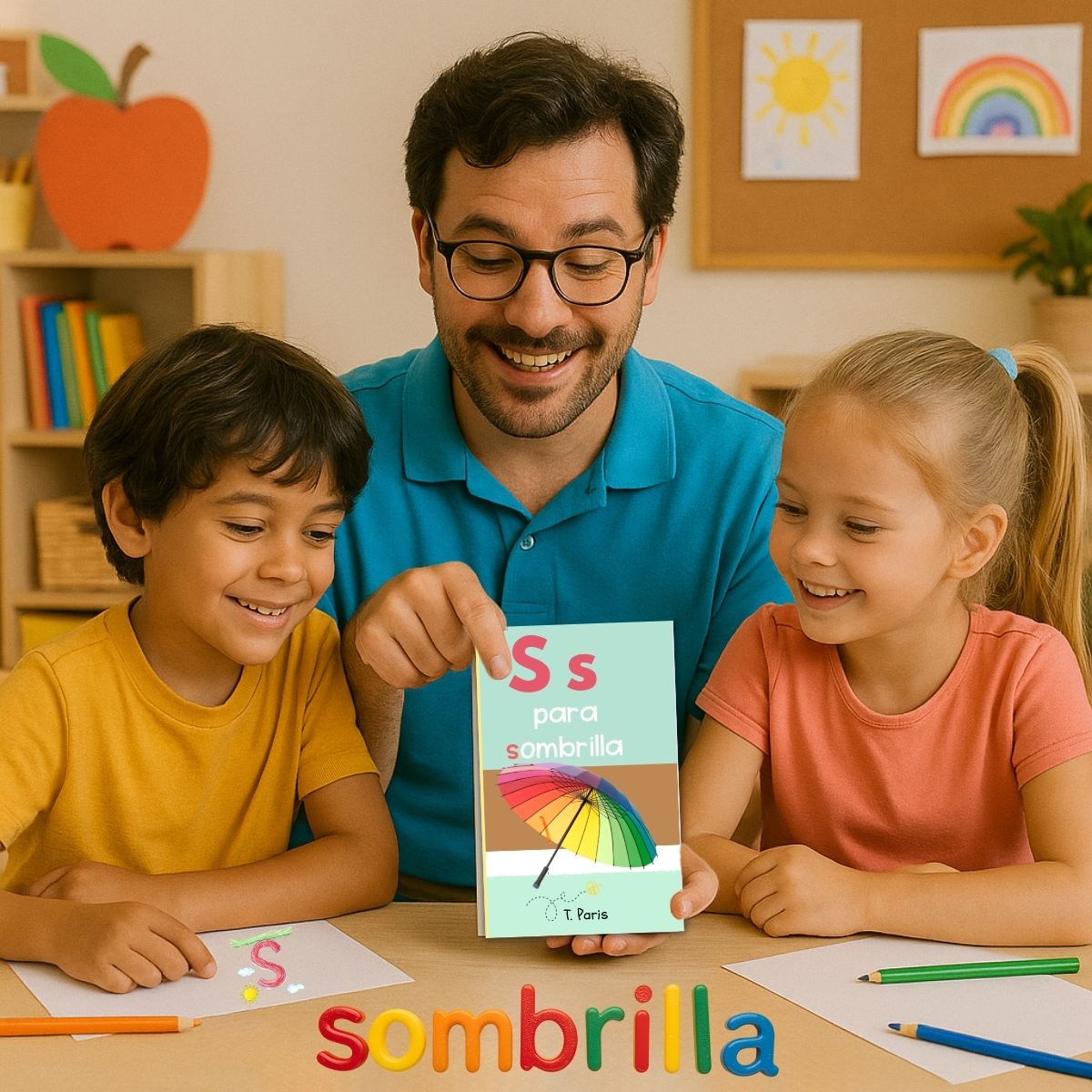 Spanish Phonics Book for Children – S para sombrilla, Ages 3-6, Learn to Read