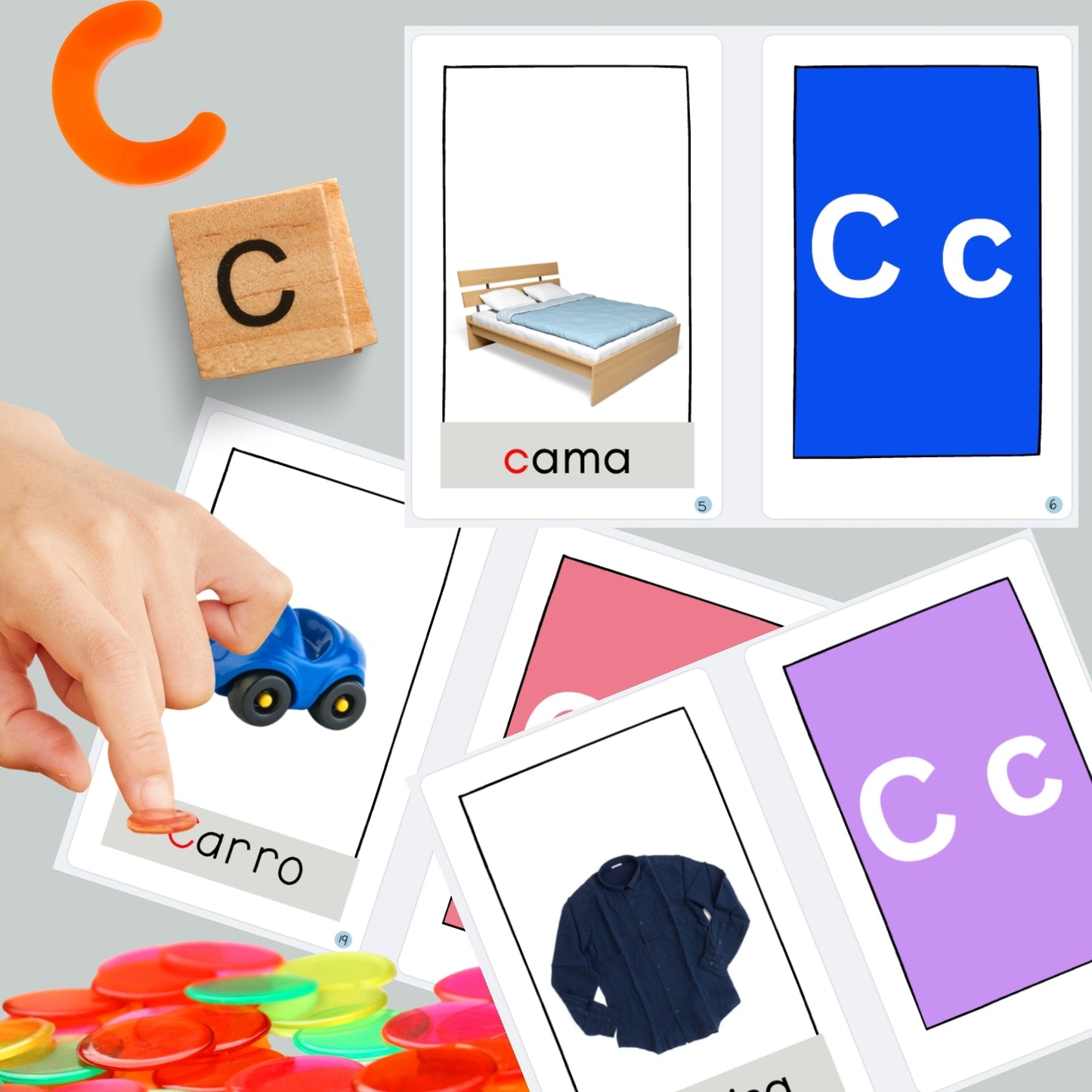 Spanish Phonics Book for Children – C para corona, Ages 3-6, Learn to Read
