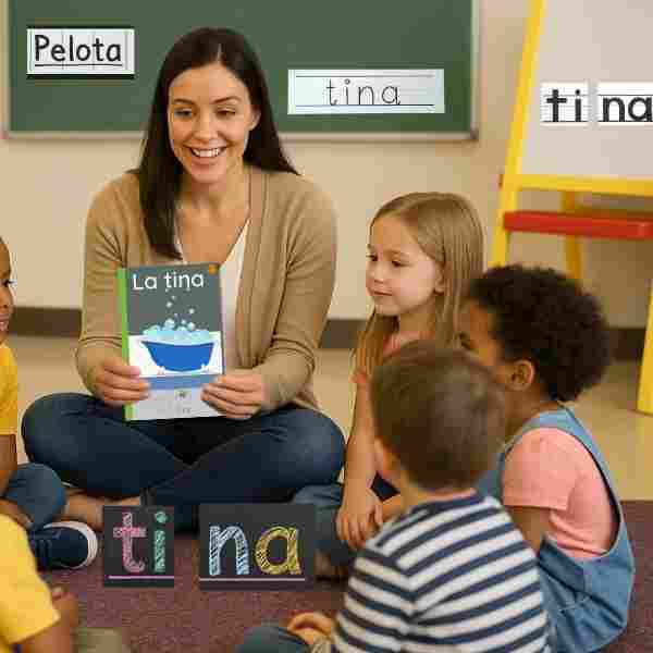 Decodable Spanish Book for Early Readers: La Tina
