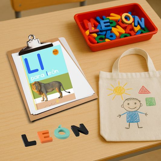 Spanish Phonics Book for Children – L para león , Ages 3-6, Learn to Read