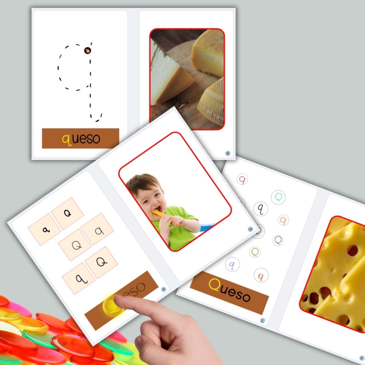 Spanish Phonics Book for Children – Q para queso, Ages 3-6, Learn to Read