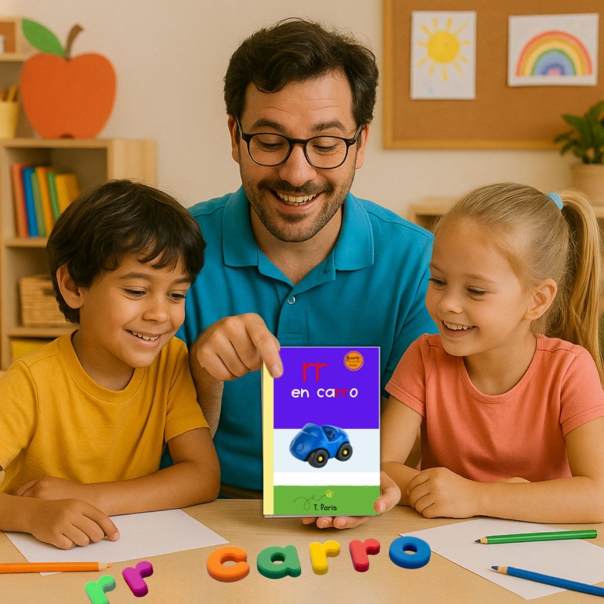 Spanish Phonics Book for Children – rr en carro, Ages 3-6, Learn to Read