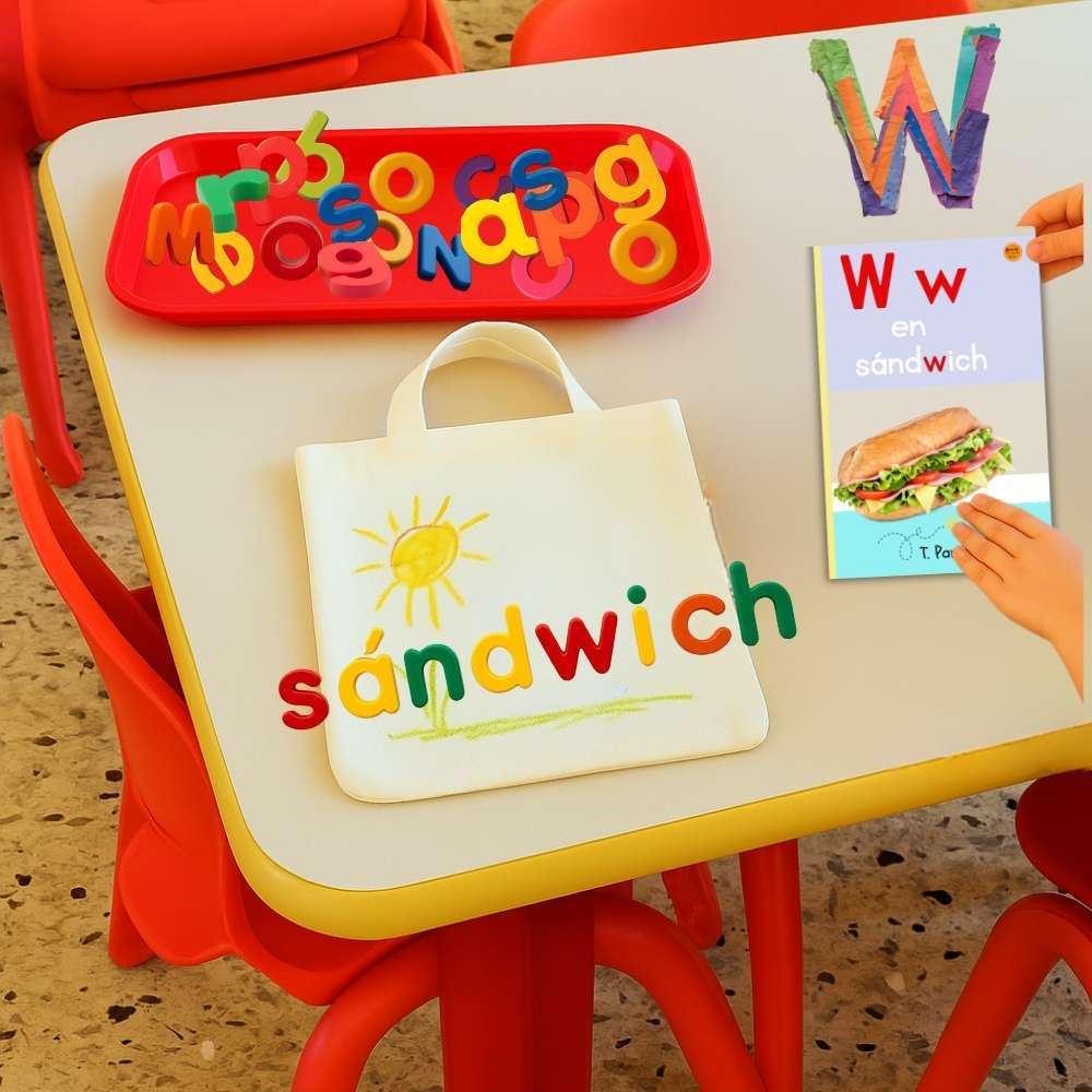Spanish Phonics Book for Children – W en sándwich, Ages 3-6, Learn to Read