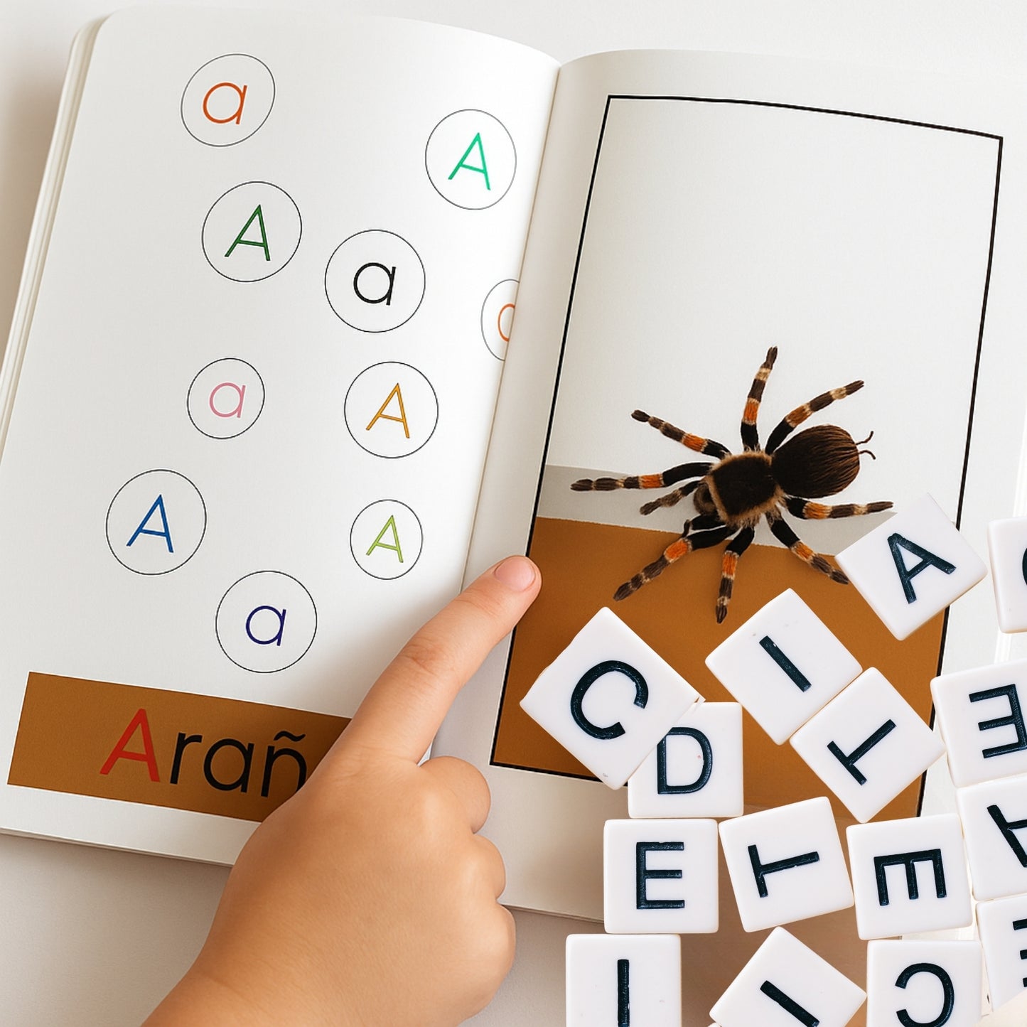 Spanish Phonics Book for Children – A para araña, Ages 3-6, Learn to Read