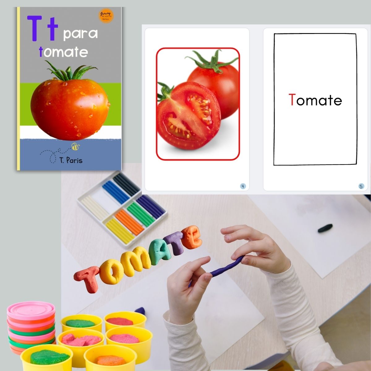 Spanish Phonics Book for Children – T para tomate, Ages 3-6, Learn to Read