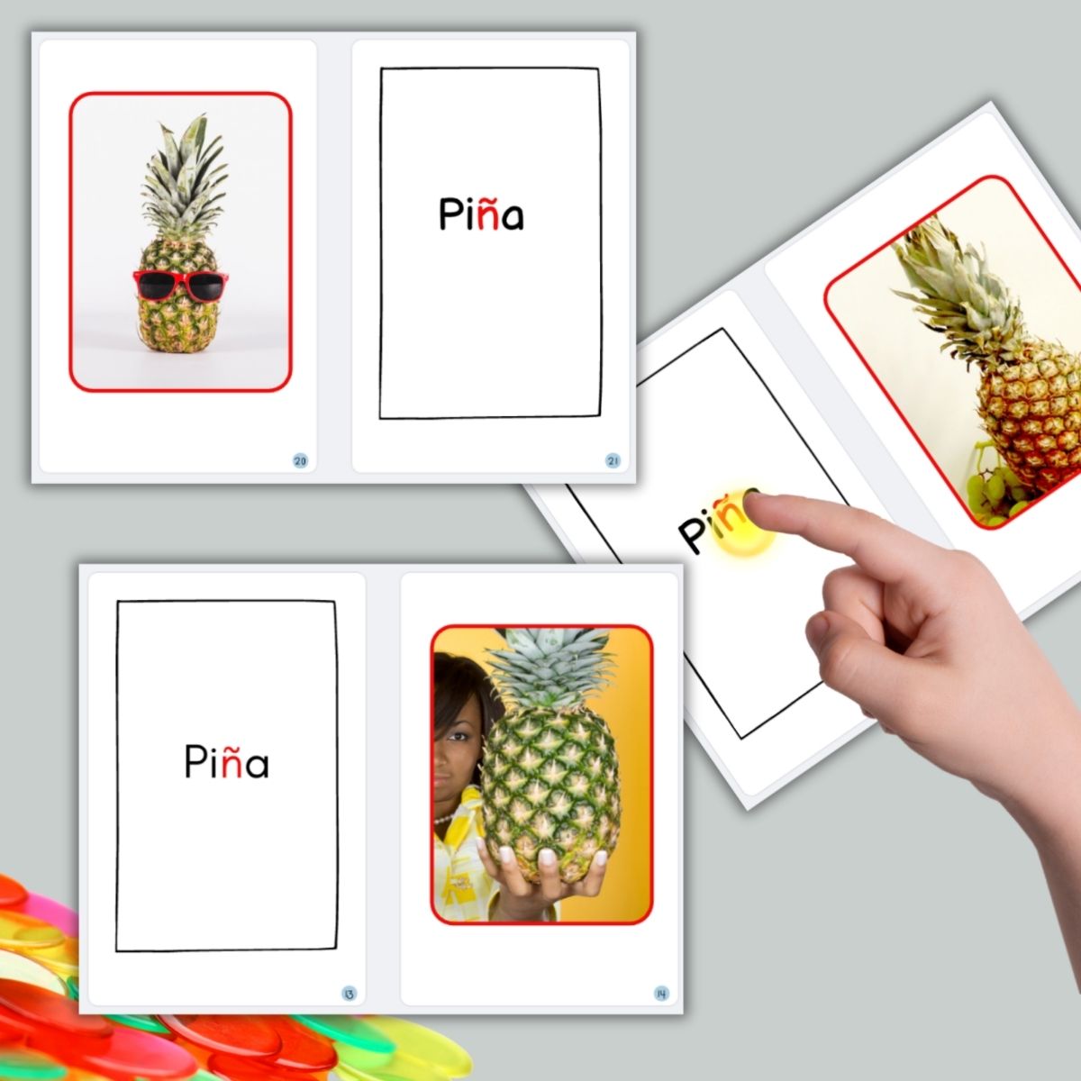 Spanish Phonics Book for Children – Ñ en piña , Ages 3-6, Learn to Read