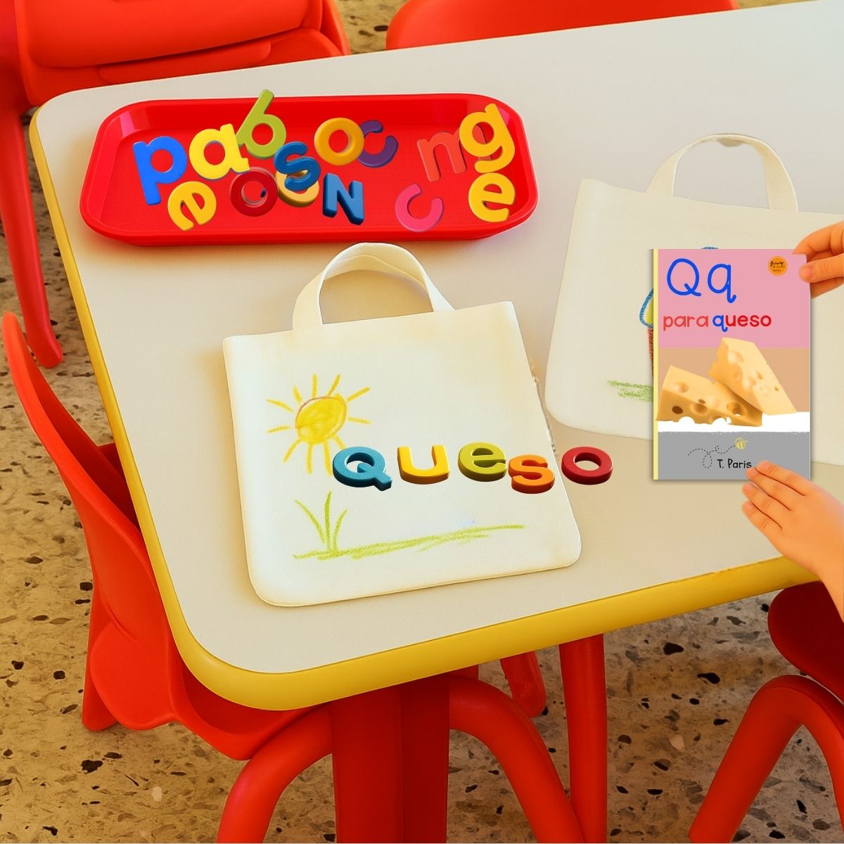 Spanish Phonics Book for Children – Q para queso, Ages 3-6, Learn to Read