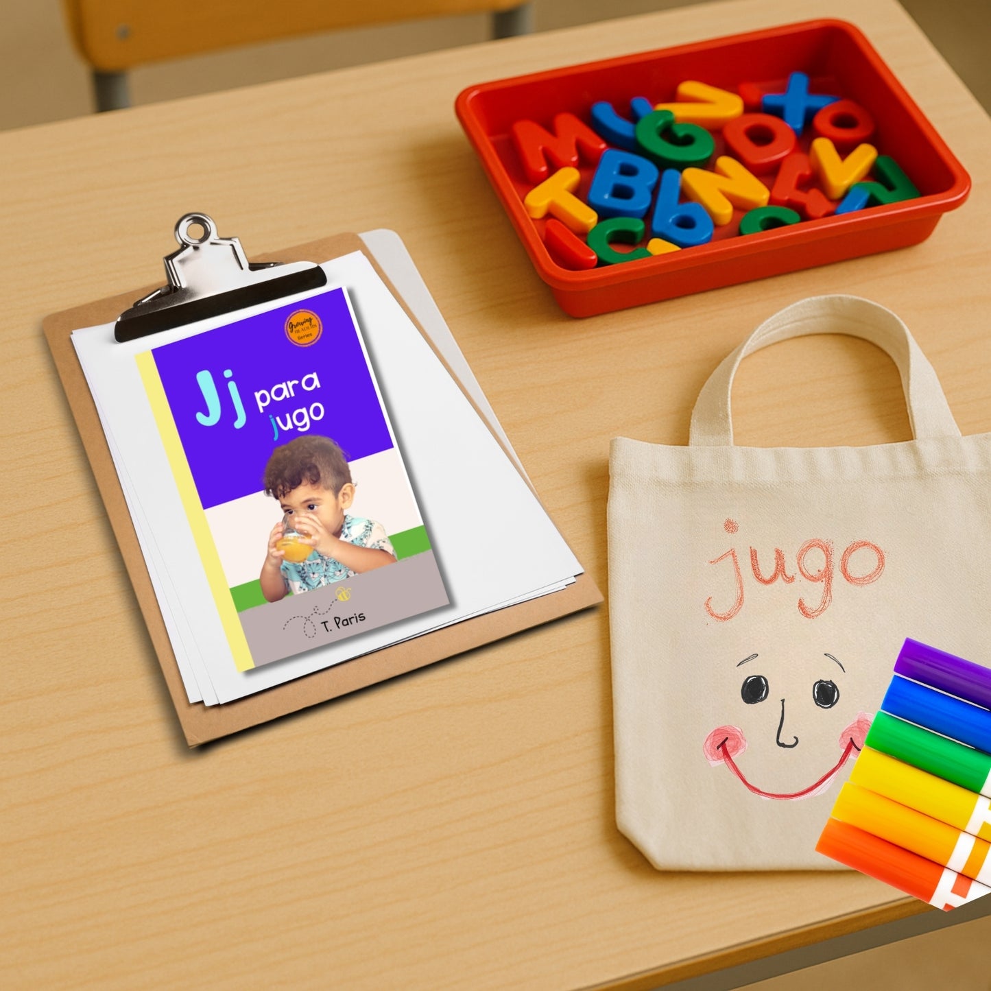 Spanish Phonics Book for Children – J para jugo , Ages 3-6, Learn to Read