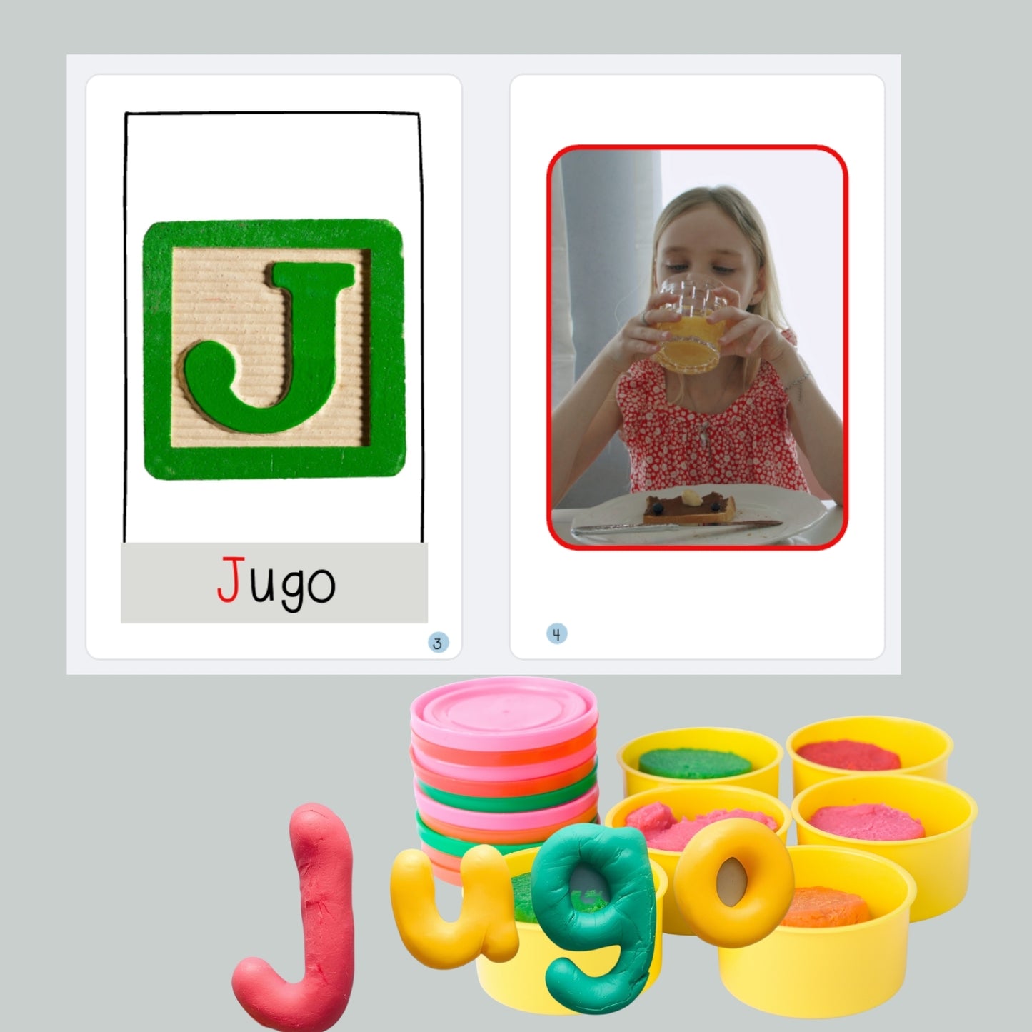 Spanish Phonics Book for Children – J para jugo , Ages 3-6, Learn to Read