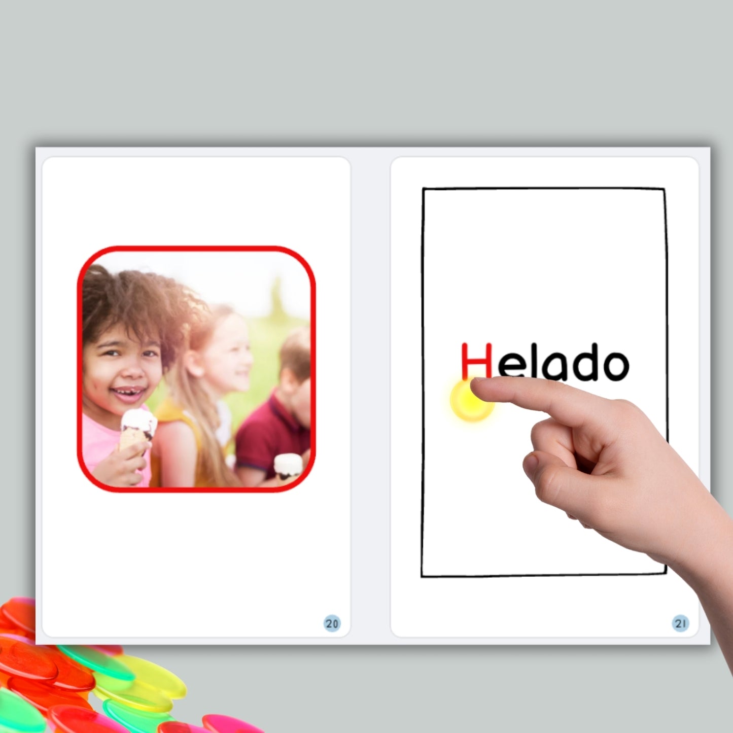 Spanish Phonics Book for Children – H para helado , Ages 3-6, Learn to Read