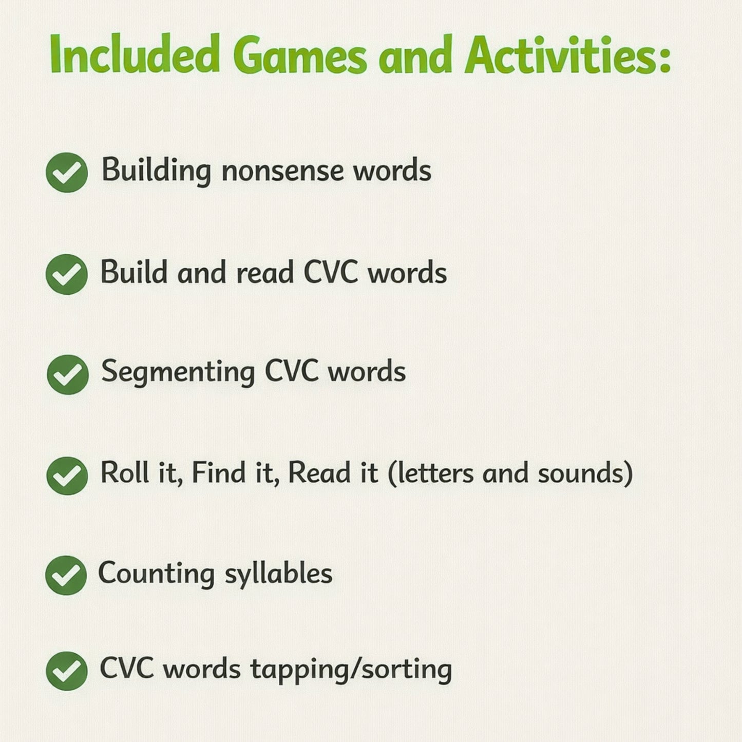 CVC Phonics Games for Blending & Decoding ~ Set of 6