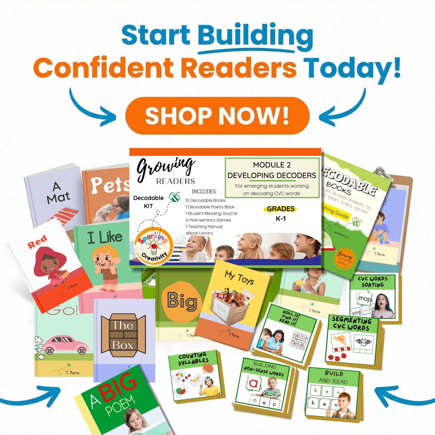 CVC Decodable Readers Kit for Kindergarten: Developing Decoders | Phonics & Short Vowels