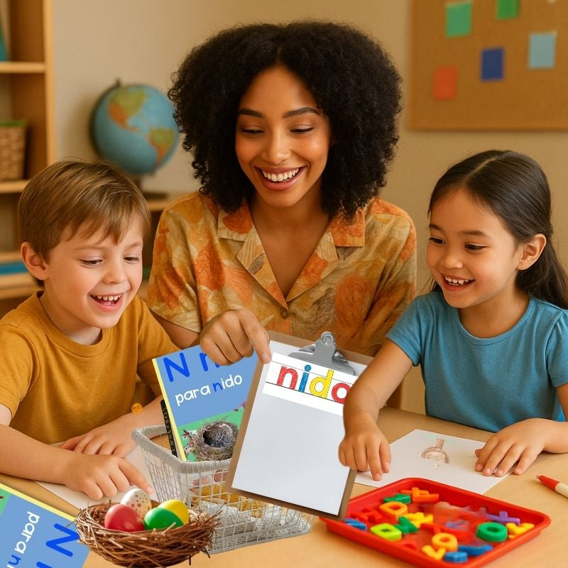 Spanish Phonics Book for Children – N para nido, Ages 3-6, Learn to Read