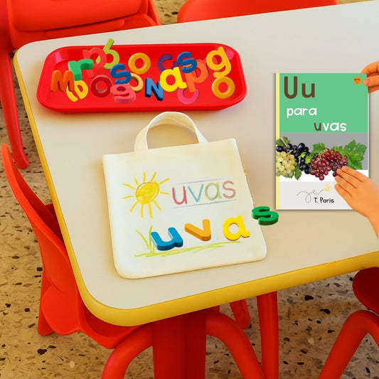 Spanish Phonics Book for Children – U para uvas, Ages 3-6, Learn to Read