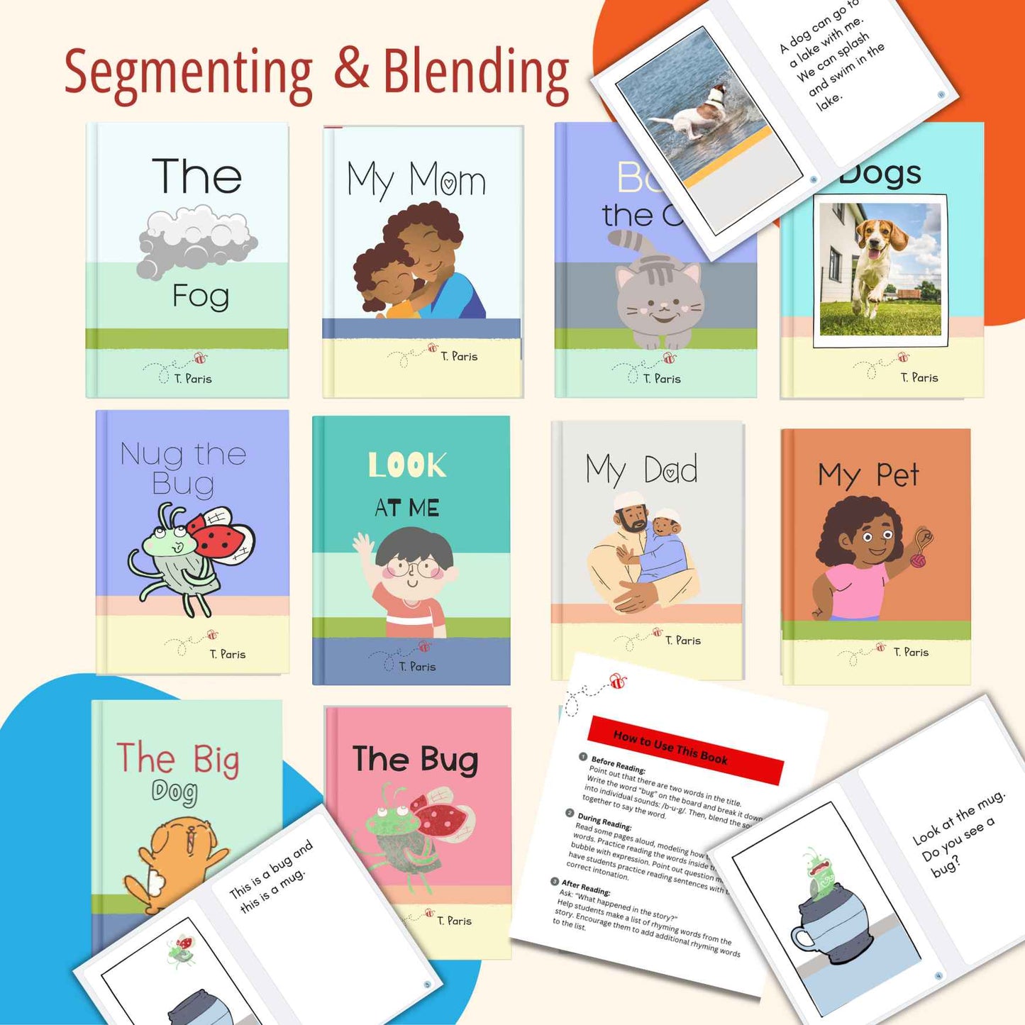 Collection of children's books with colorful covers and text, featuring a variety of characters and scenarios.