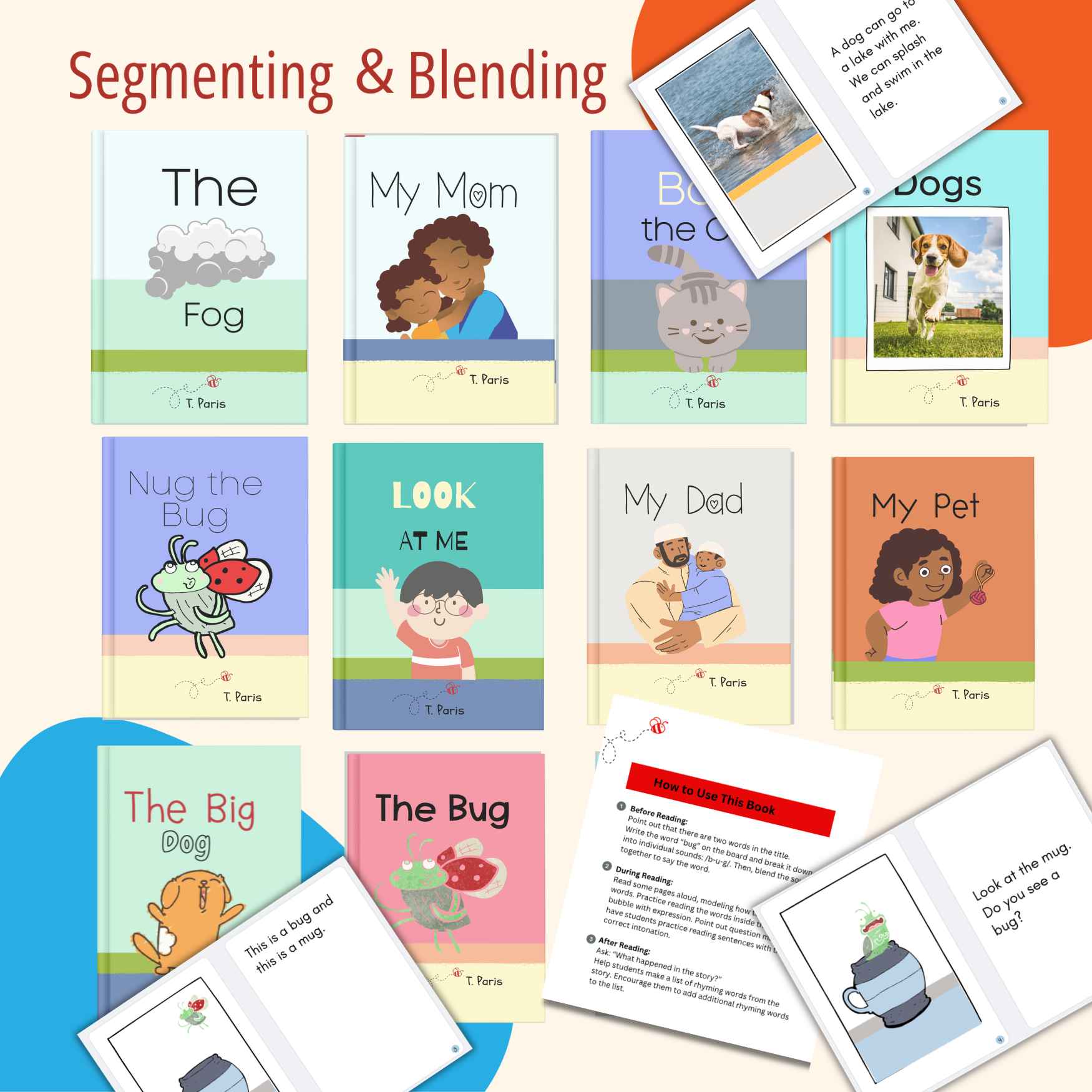 Collection of children's books with colorful covers and text, featuring a variety of characters and scenarios.